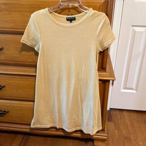 Yellow and white striped T-shirt, dress cotton